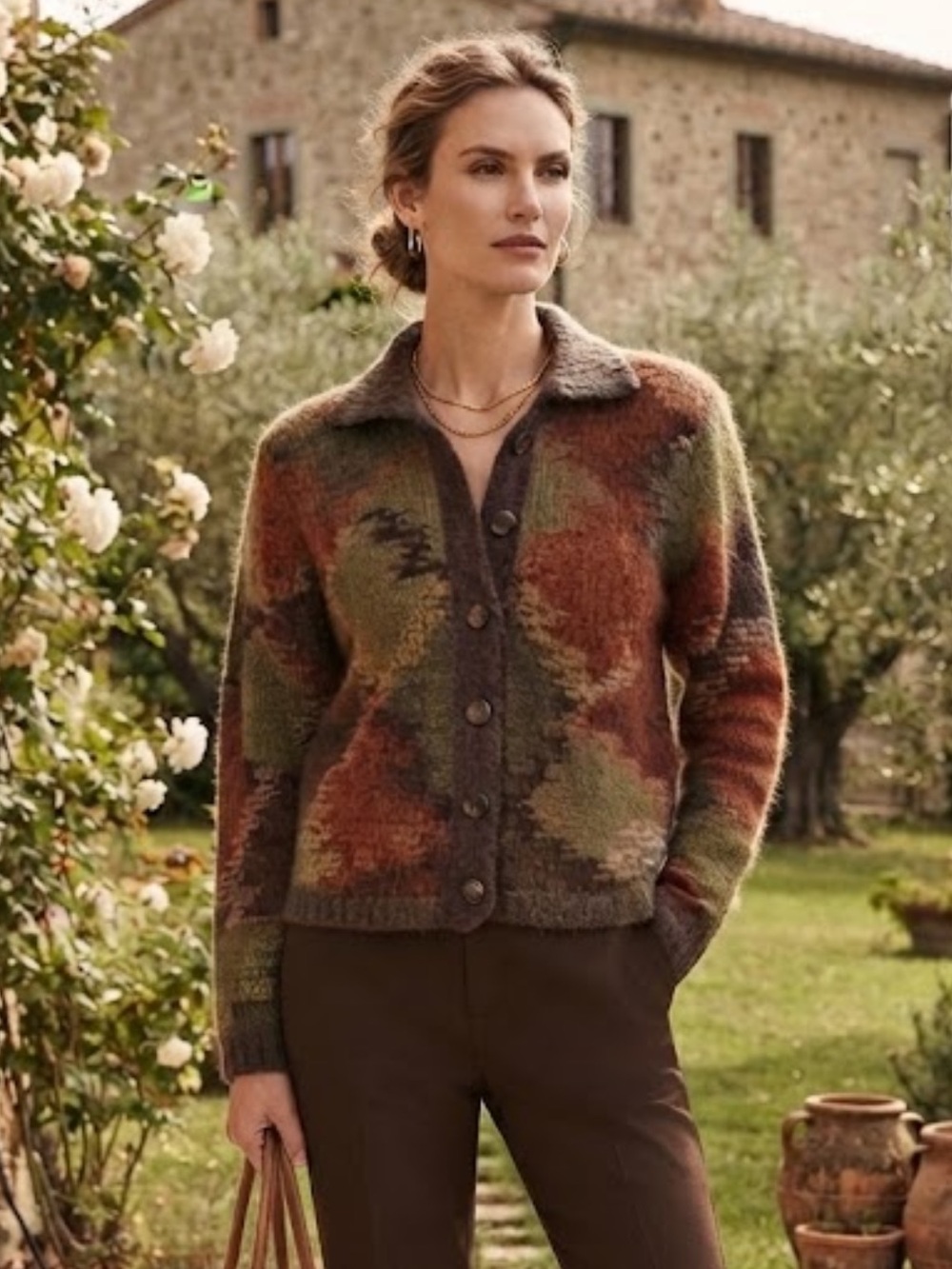 Vintage Jeanne Pierre Women’s Mohair Handmade Button Cardigan Sweater